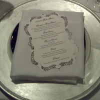 Black and white die cut menu