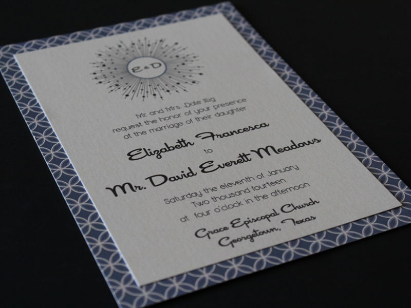 Mid Century modern wedding invitation