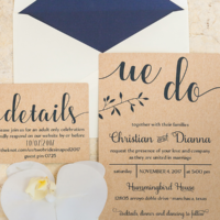 Modern rustic wedding invitation