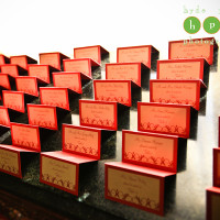 Tented gold escort cards