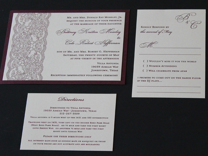 Vintage Lace Invitations