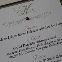 Menu with swarovski crystals
