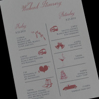 Wedding Itinerary with icons