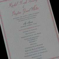Wedding program crane lettra