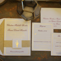 Letterpress and foil wedding invitation 1