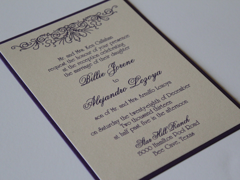 Custom layered wedding invitations, Dragonfly Designs Austin Texas