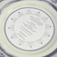Round menu with swarovski crystals