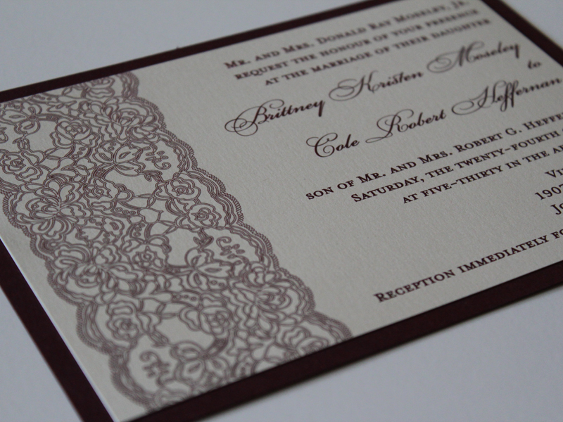 Vintage lace wedding invitations