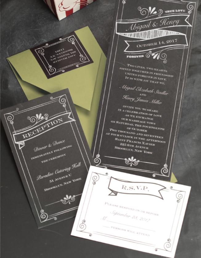 chalkboard wedding invitations