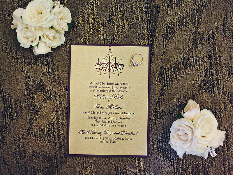 Chandelier wedding invitations