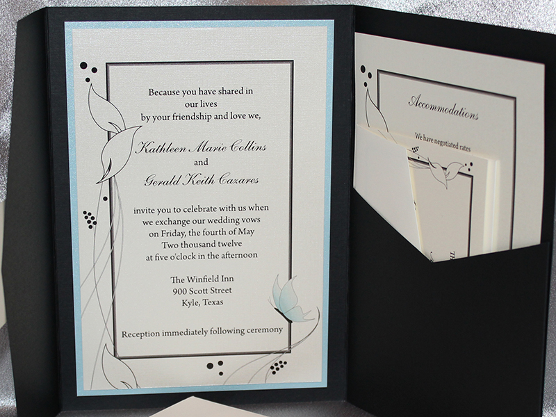 Butterfly and floral wedding invitation