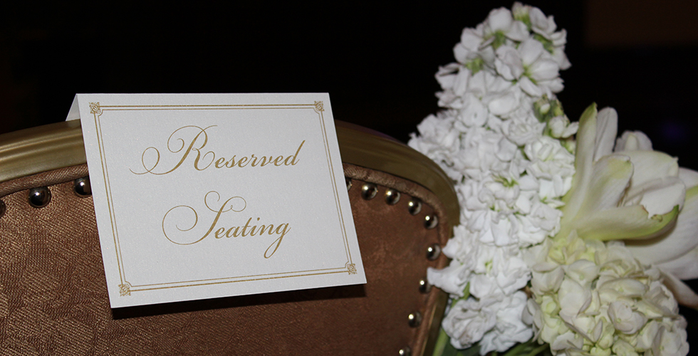 wedding ceremony reserved seating