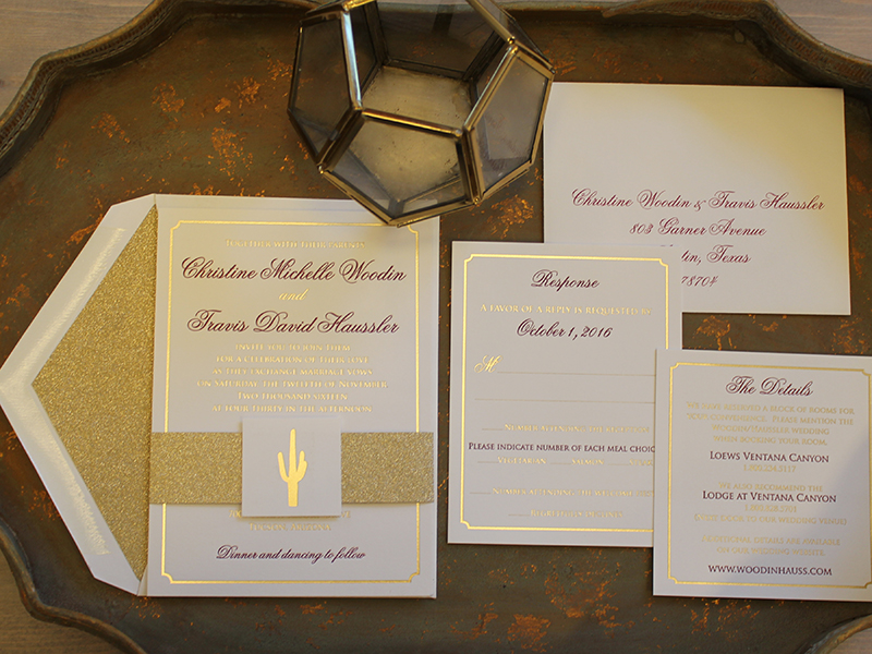 Letterpress and foil wedding invitation 1